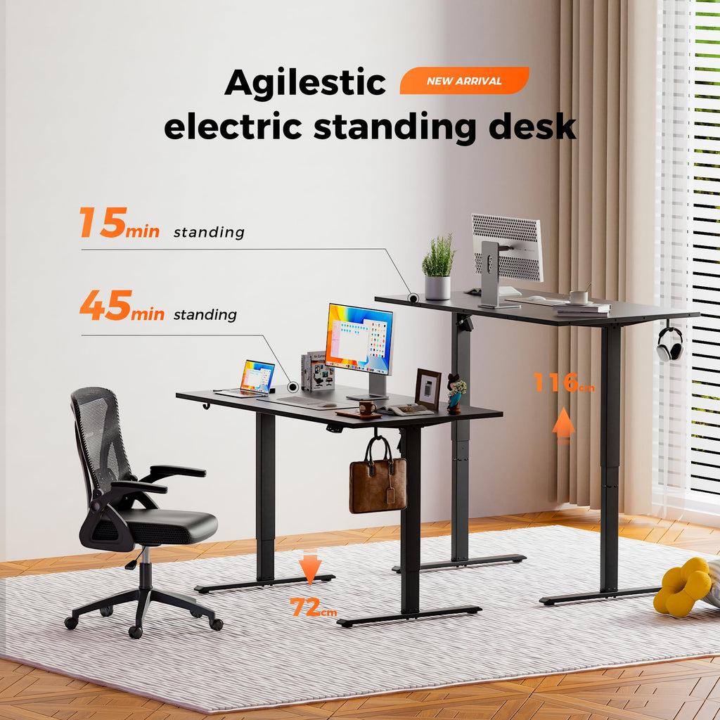 Agilestic Height Adjustable Electric Desk, 2 Memory Height, 140x80cm