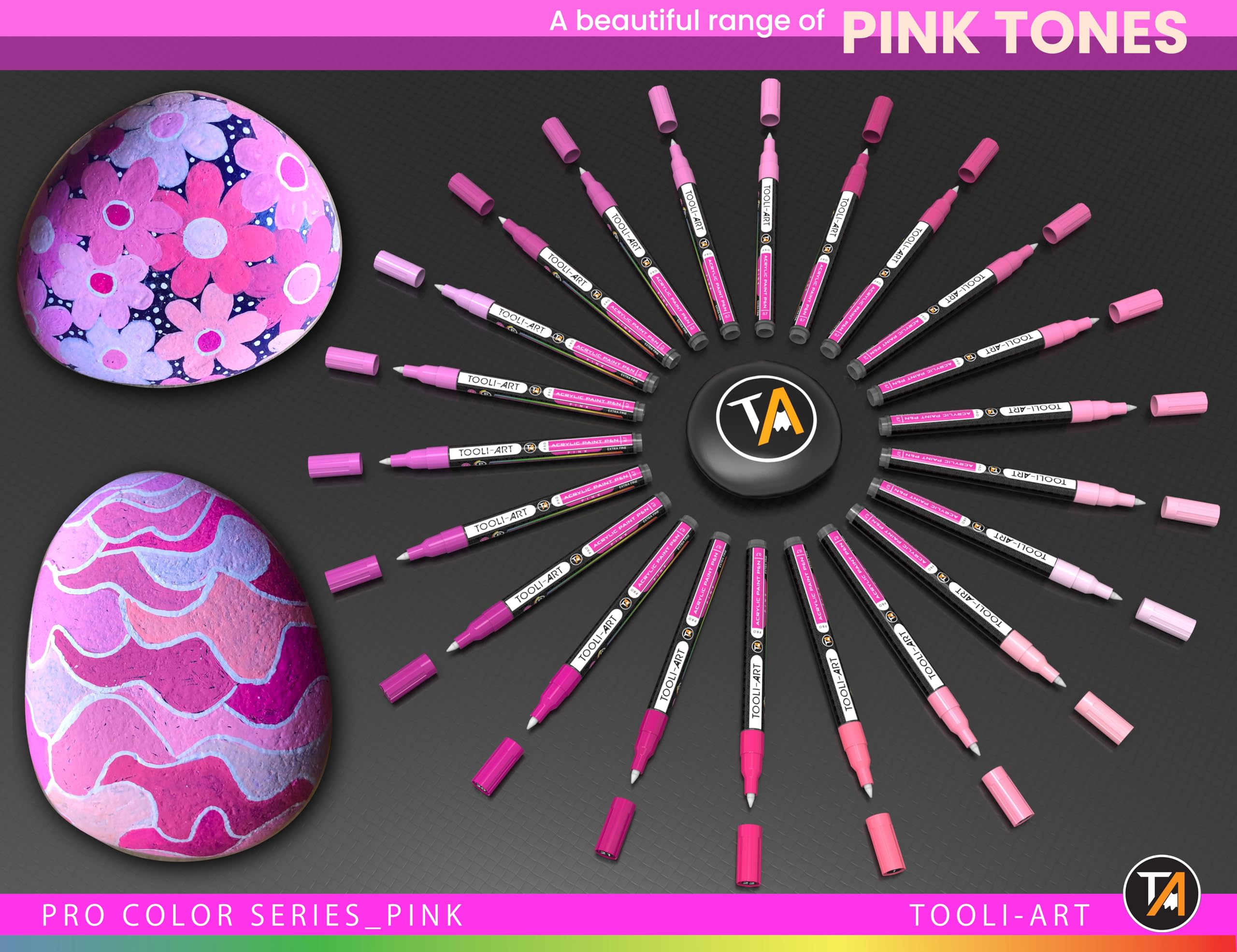 Jolof Store 22 Pink Acrylic Paint Pens – 0.7mm Extra Fine Tip Markers
