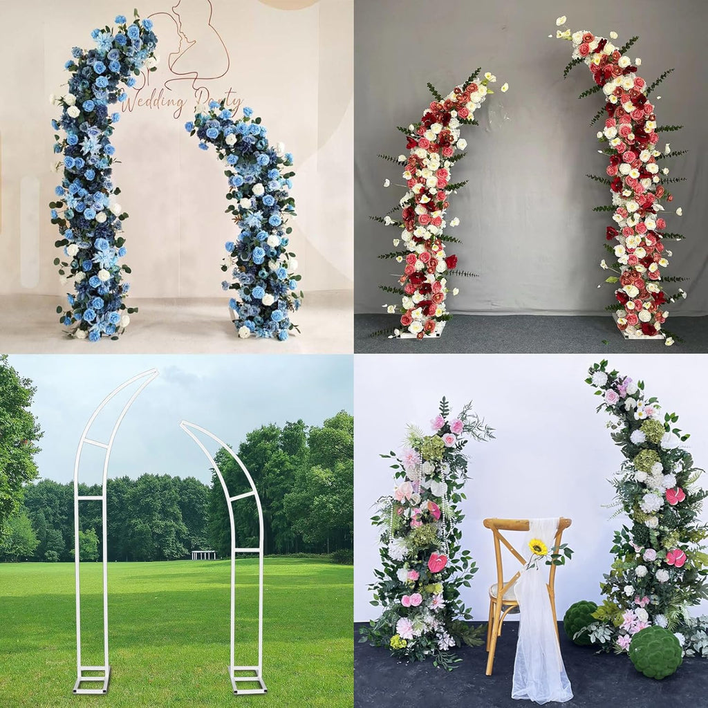 Massive Discounts Gold Moon Shape Metal Wedding Arch Backdrop Stand - 2Pcs