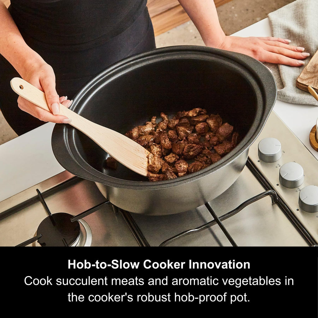 Morphy Richards 6.5L Sear and Stew Slow Cooker | Matte Black & Rose Gold
