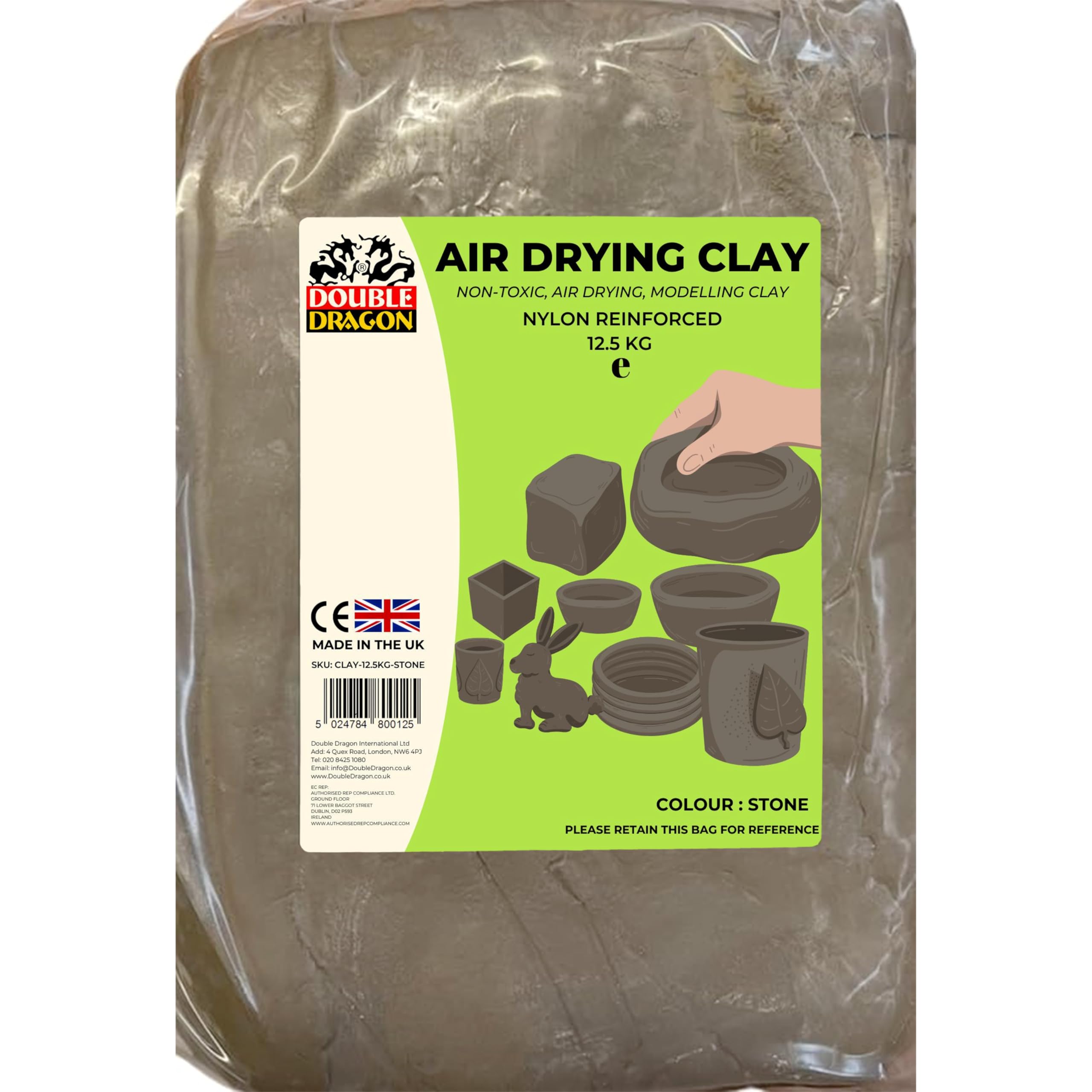 Double Dragon Air Drying Modelling Clay – 12.5kg Nylon Reinforced Stone