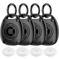AirTag Keychain Holder - 4 Pack IPX8 Waterproof Case, Black