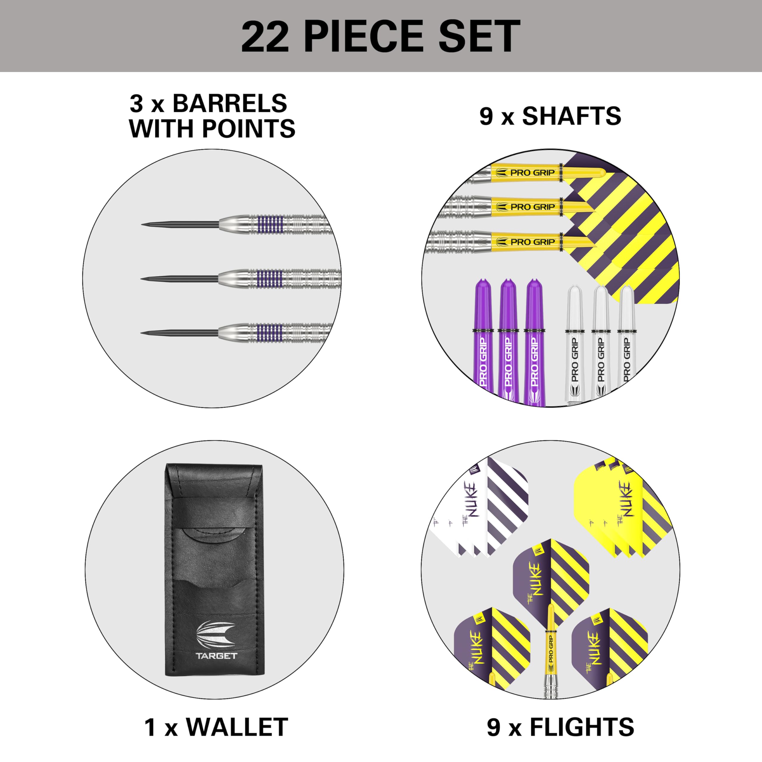 Target Darts Luke Littler 80% Tungsten Steel Tip Darts Set - 21g