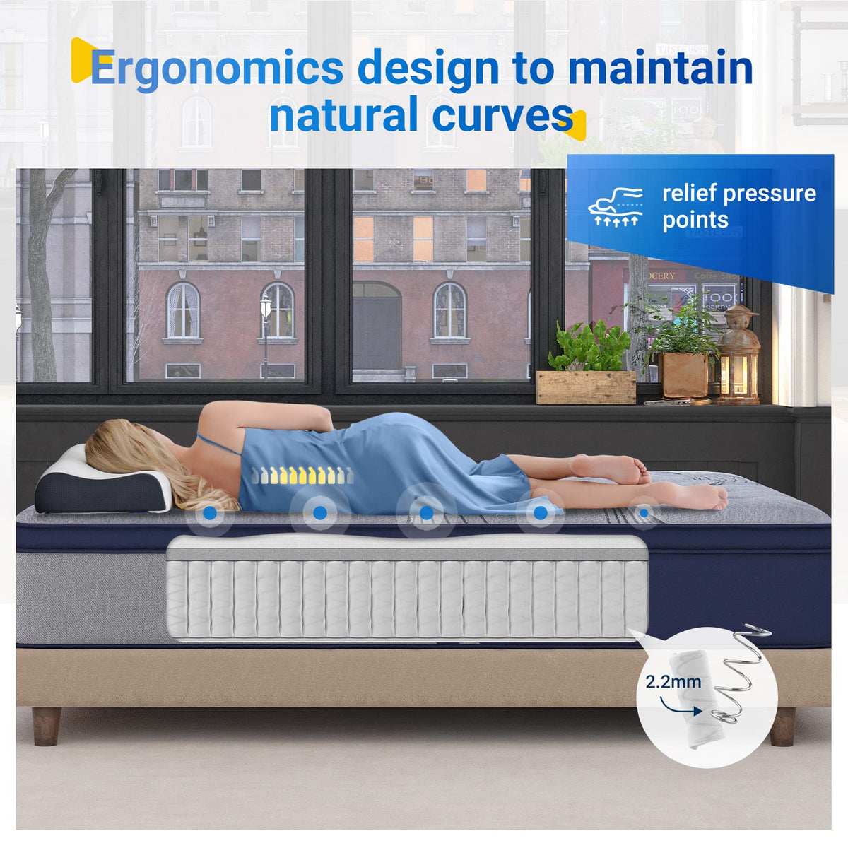 Avenco Bed Mattress Conventional, Foam, Super King - image 5