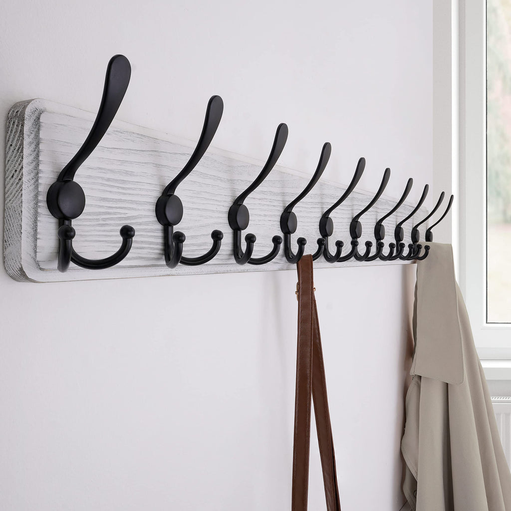 SKOLOO Coat Rack Wall Mounted - 38.3'' Long, Pack of 2, Wooden, Heavy Duty, Rustic Coat Hooks for Wall - image 4