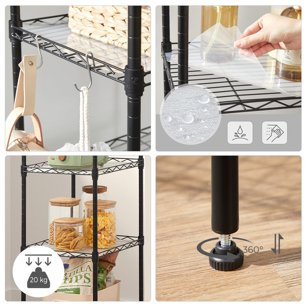 SONGMICS 5-Tier Wire Shelving Unit | Adjustable Metal Storage Rack