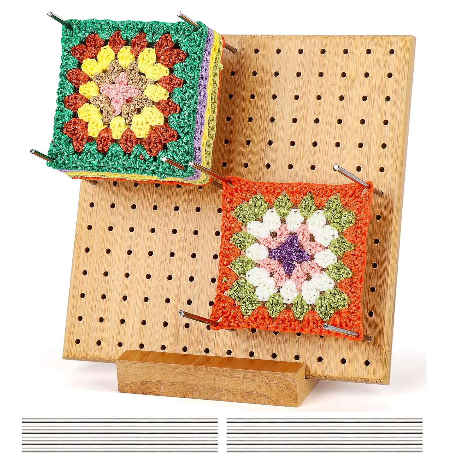 Bamboo Crochet Blocking Board with 20 Pins – 7.87 Inch