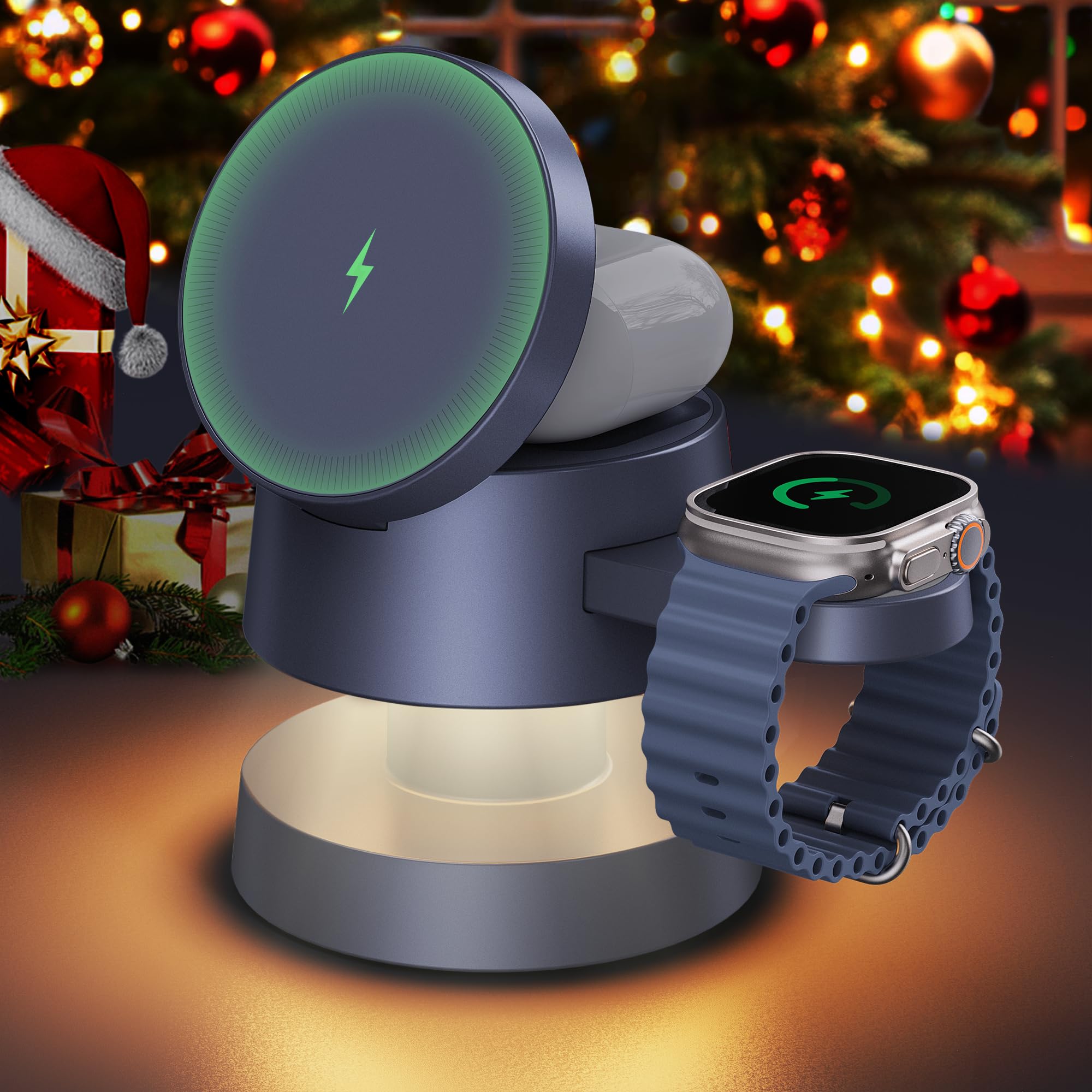 iVANKY 15W Qi2 3-in-1 MagSafe Wireless Charger Stand with Night Light