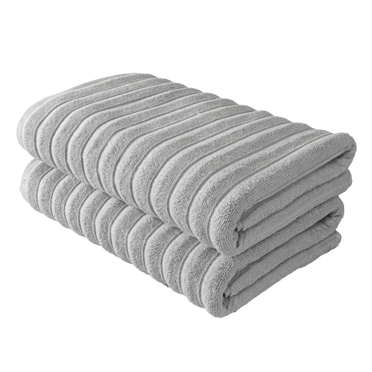 BERIBO Cloud Turkish Towel Set 100% Cotton 620gsm Misty Dove, 2 Bath Towels