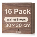 ROBOTIME 3mm Walnut Plywood Sheets | 30x30cm 16-Pack for Laser Cutting