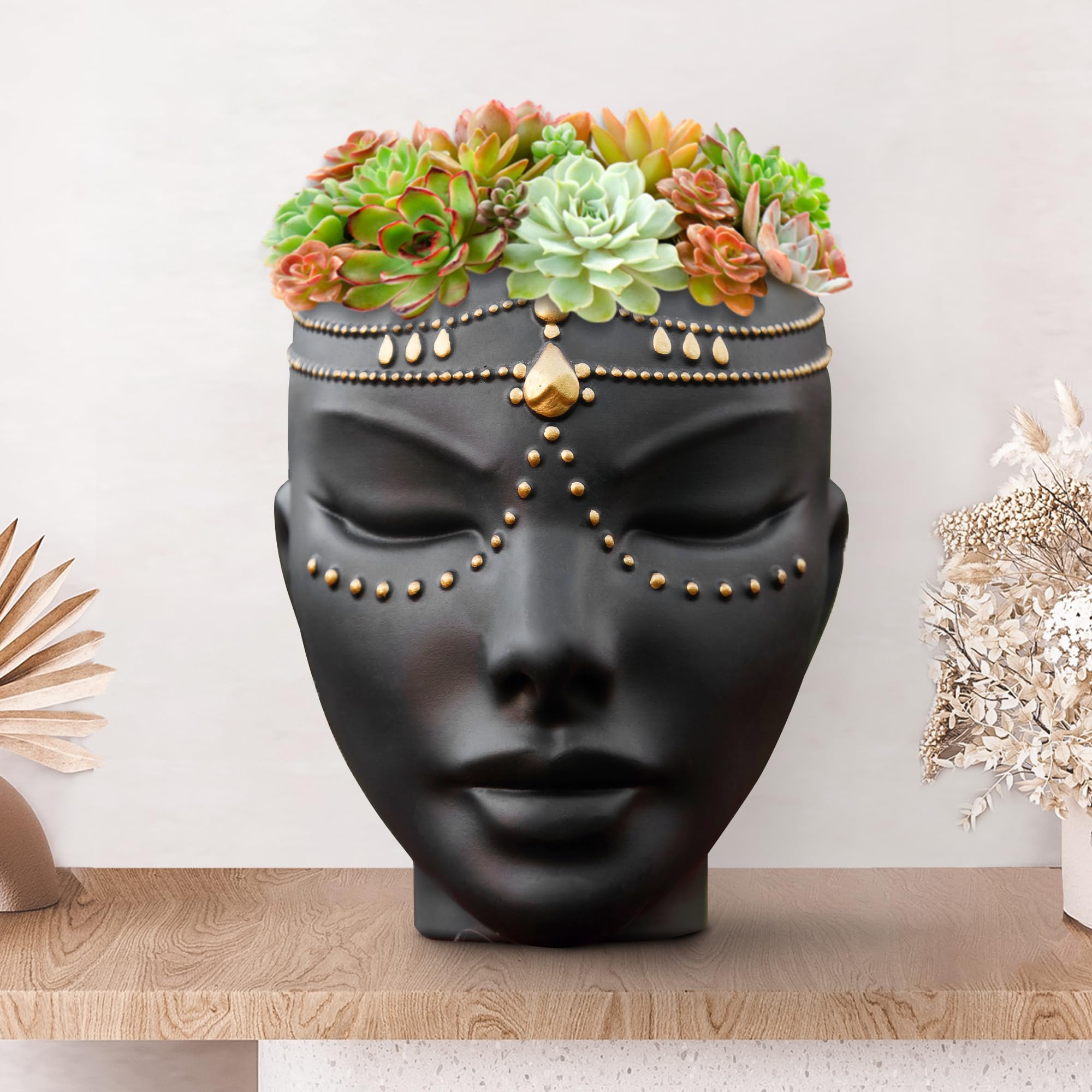 Bossa Linda Face Head Planter – Handmade Wall & Tabletop Succulent Pot