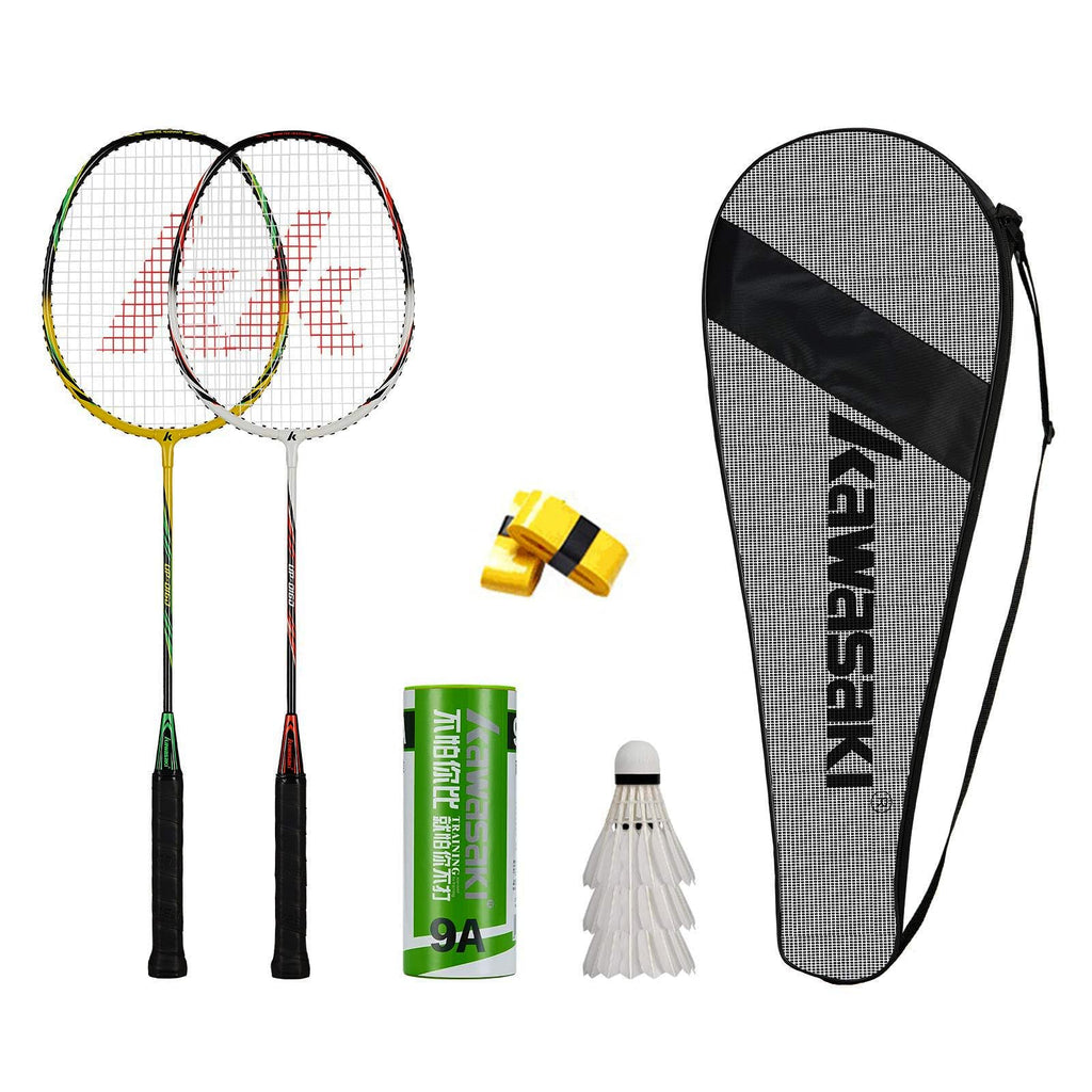 Kawasaki Badminton Racket Set of 2 | Graphite Shaft & Carbon Alloy