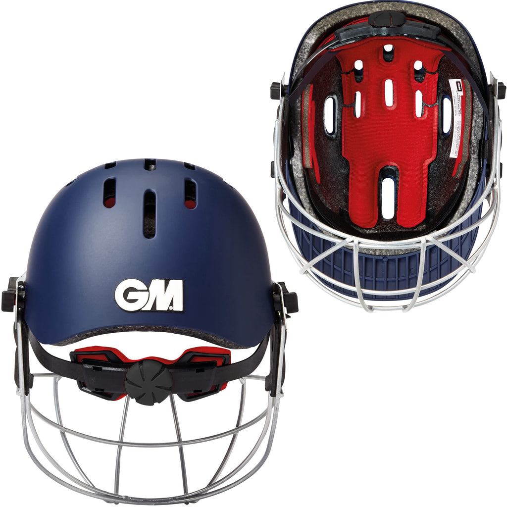 GM Purist GEO II Cricket Batting Helmet – Navy Steel Grille Senior
