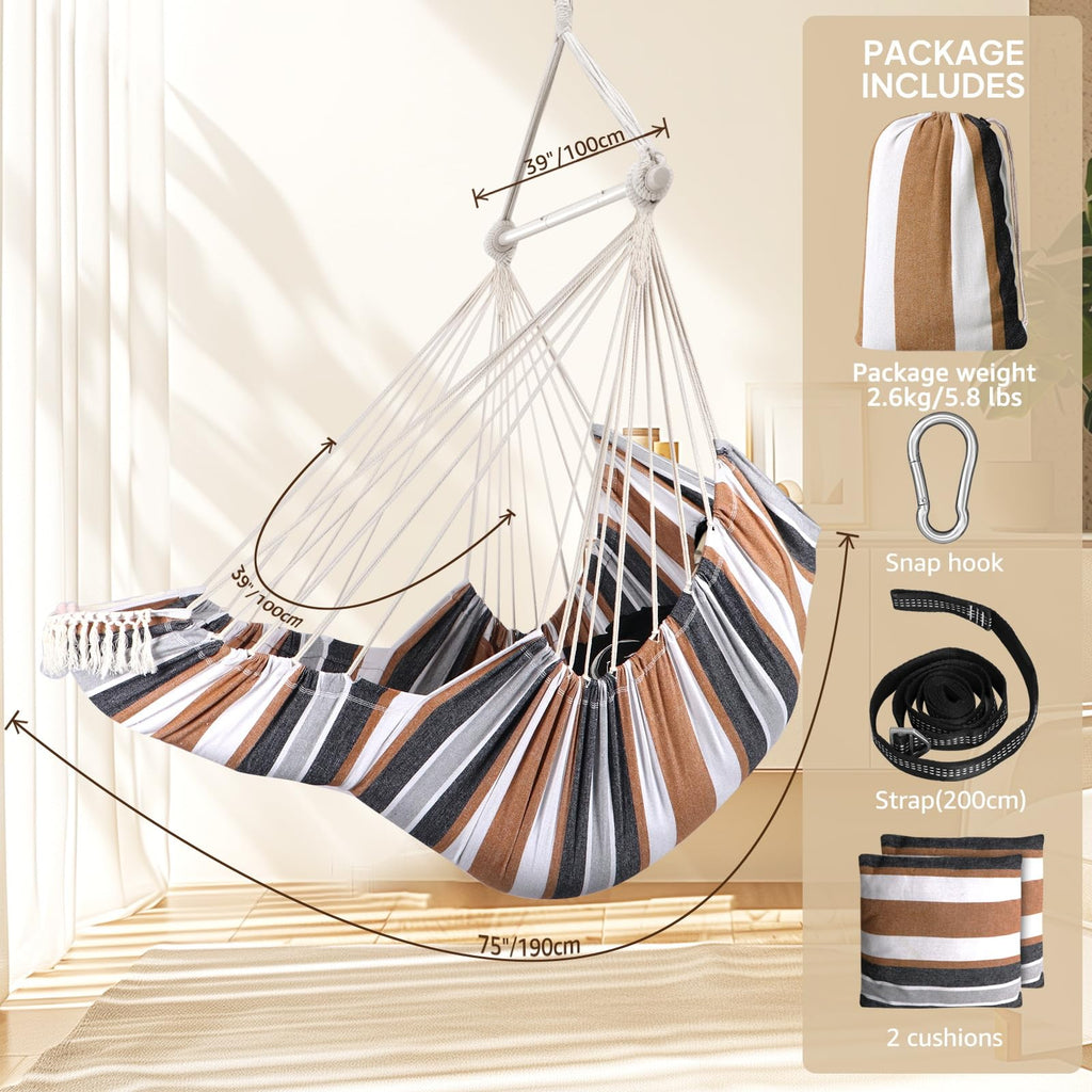Chihee Hammock Chair with Foot Rest | Metal Spreader Bar Swing Chair