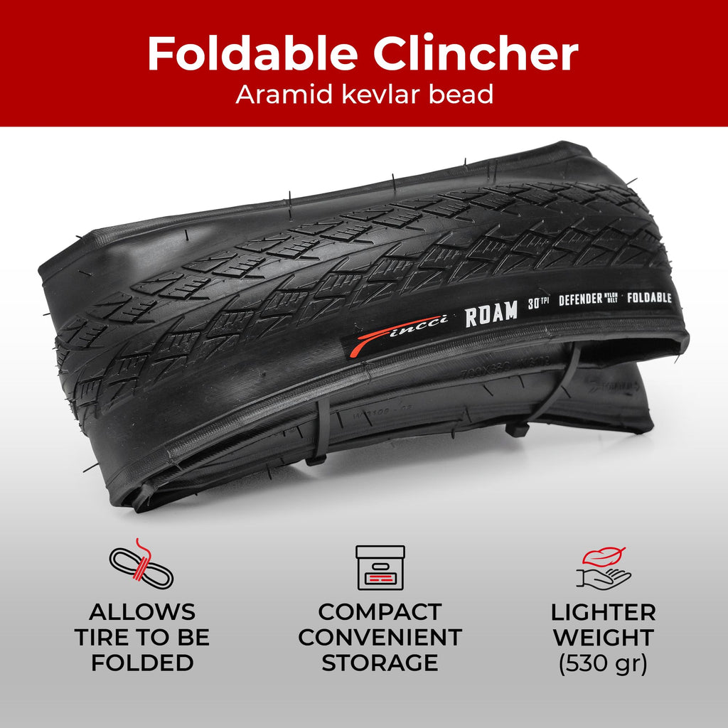 Fincci Roam 700 x 32c Foldable Bike Tyres – Antipuncture Protection (Pair)