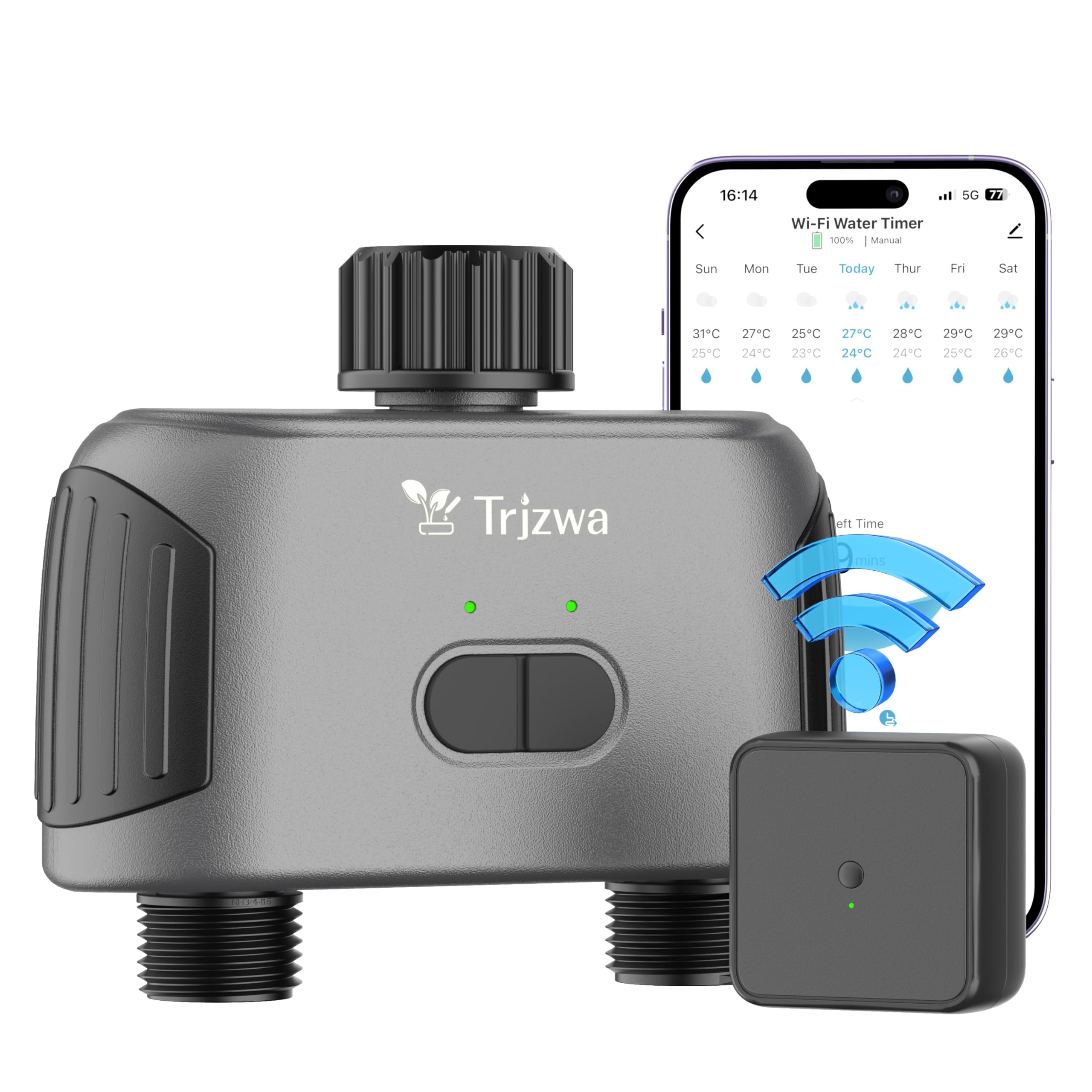 TRJZWA Dual Port WiFi Water Timer – Smart Automatic Irrigation System