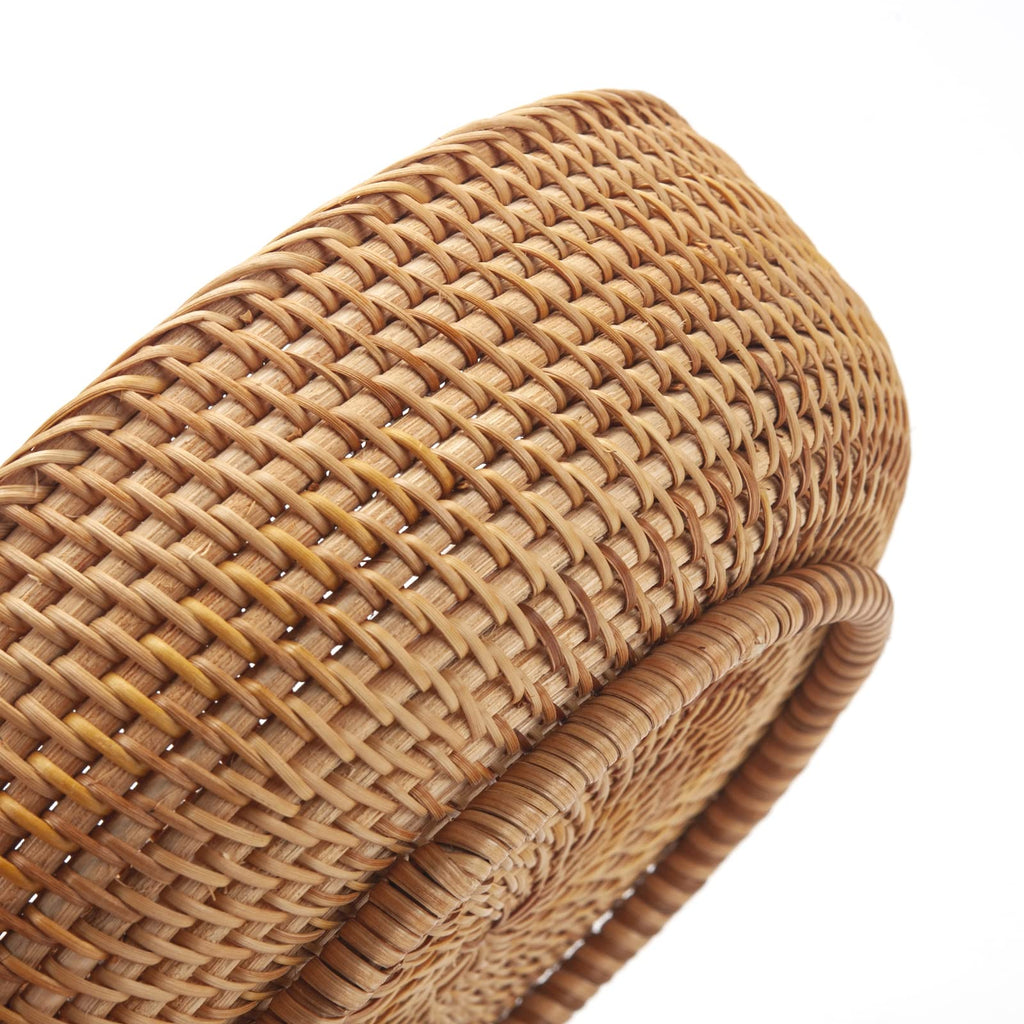 Round Rattan Storage Baskets – Woven Wicker Fruit Bowls, Set of 3