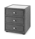 Julian Bowen Sorrento Bedside Table, 3 Drawer, Grey - H55 x W45 x D45cm