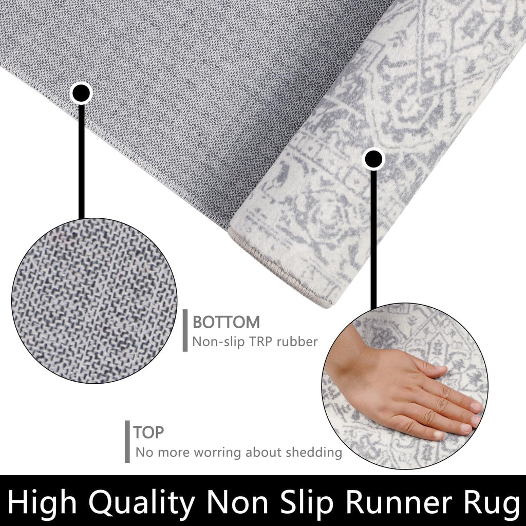 Famibay Non-Slip Hallway Runner Rug | Washable Faux Wool Carpet, 60x300cm