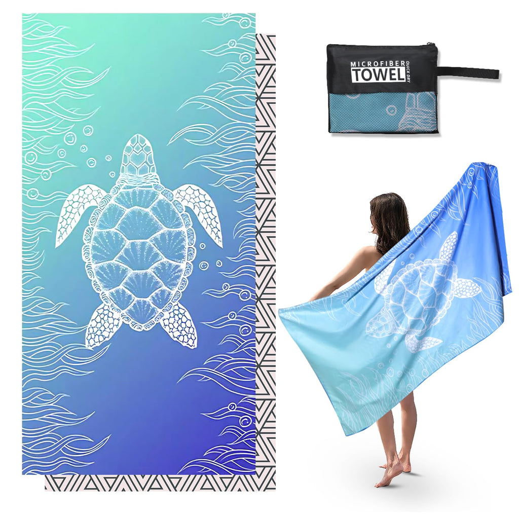 Anavasi 1 Pack Microfibre Beach Towels for Adults, 180 x 90 cm with Net Bag - image 1