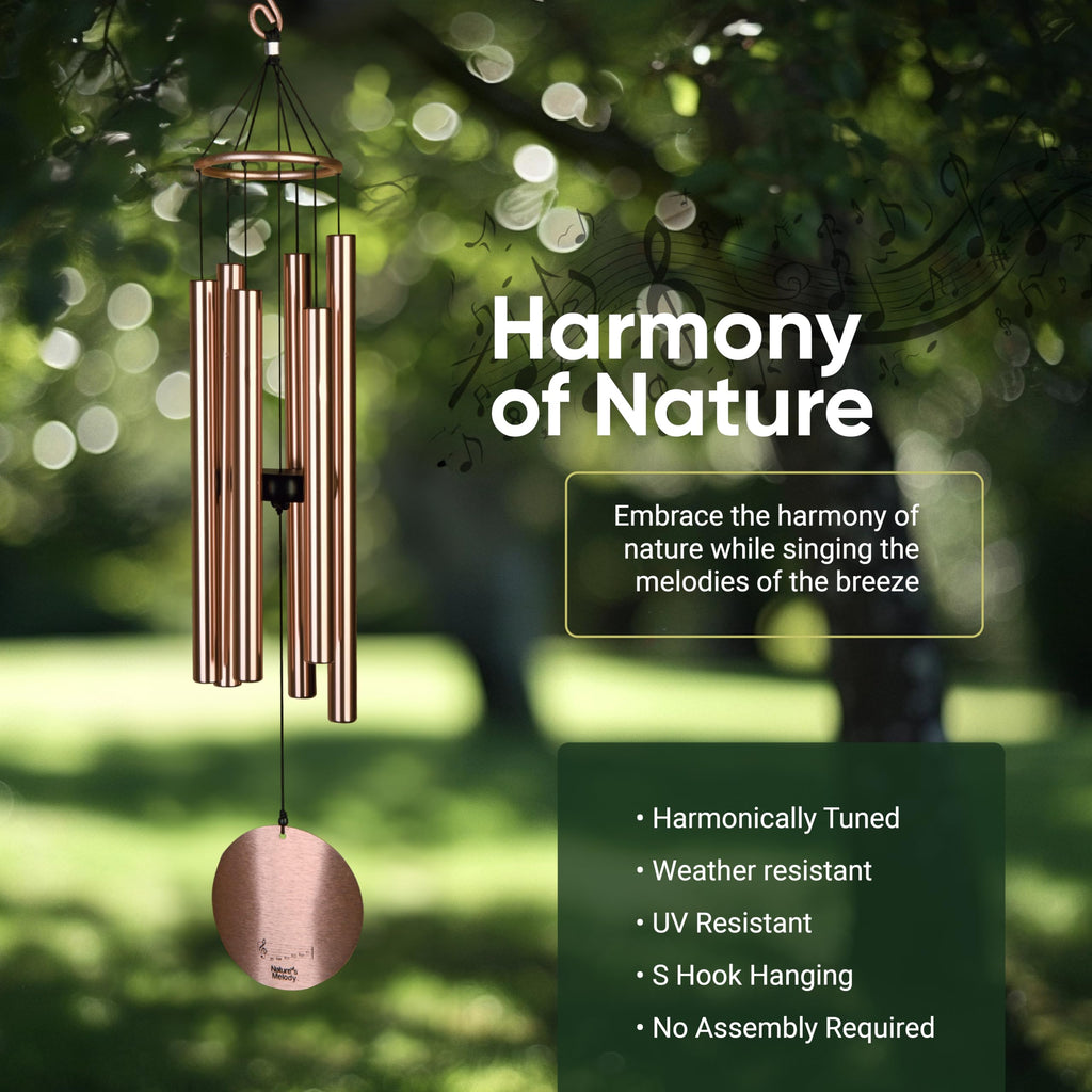 Nature's Melody 36" Aureole Wind Chime - Rose Gold Anodized Aluminum