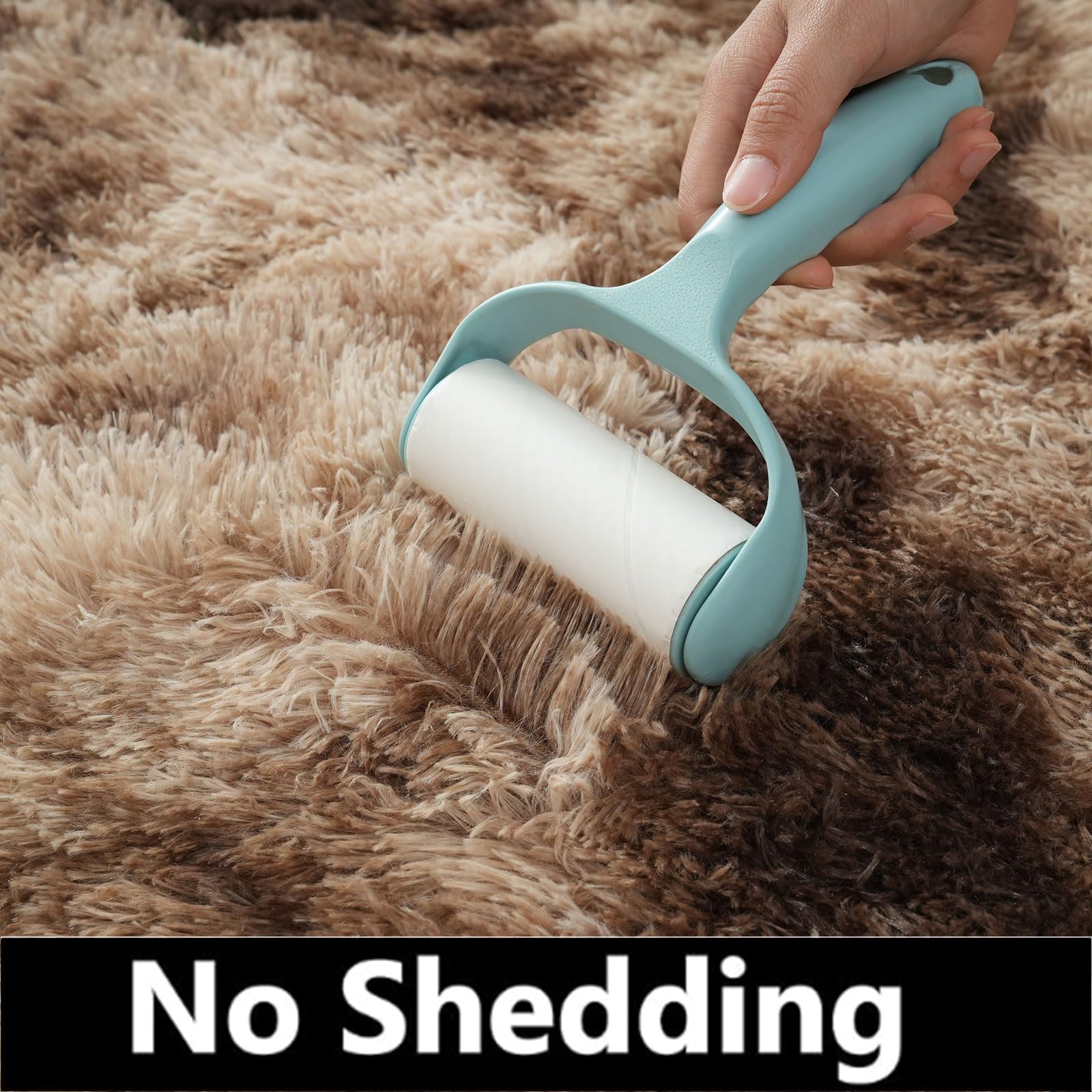 Yuanlne Grey Shaggy Area Rug – 240x300cm Washable Non-Slip Fluffy Carpet