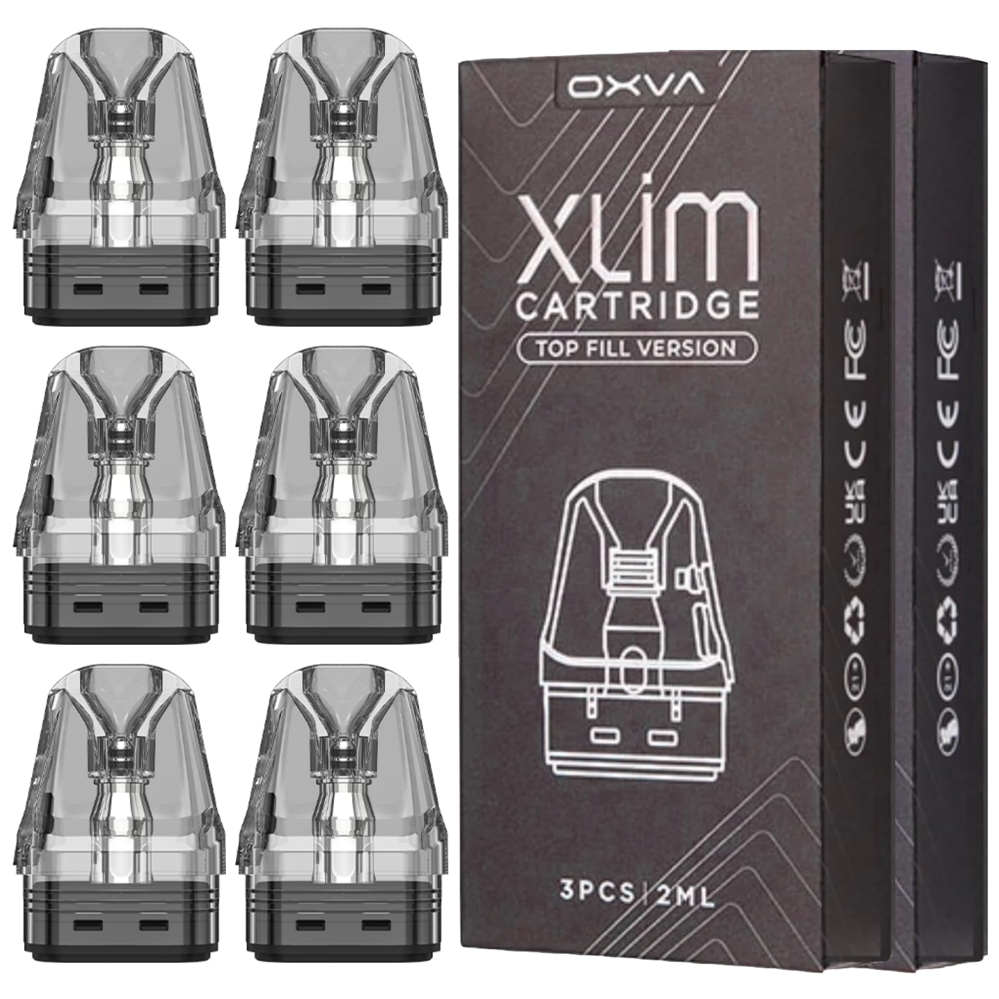 Oxva Xlim V3 Replacement Pods - 0.6 Ohm Top Fill Vape Pods (Pack of 6)