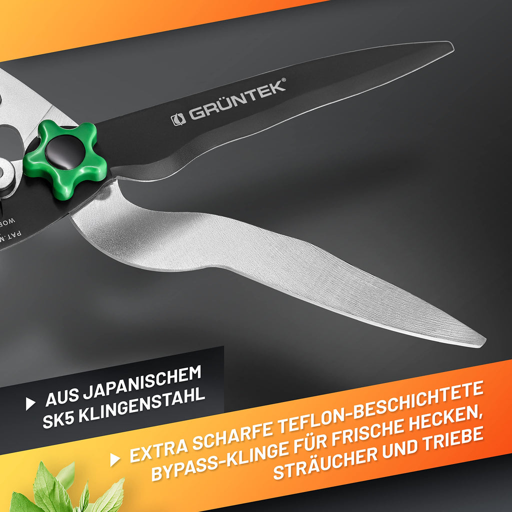 GRÜNTEK MARABU 3-in-1 Hedge Shears & Loppers | Bypass & Anvil SK5 Blades