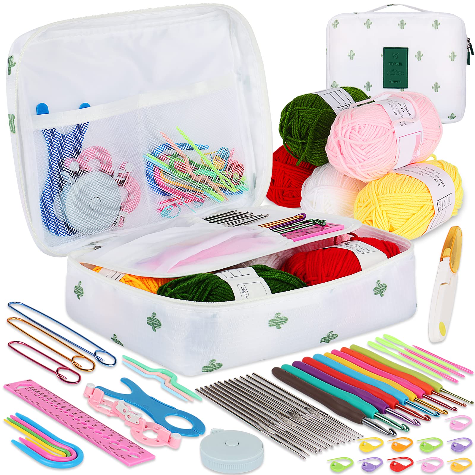 Coopay Crochet Starter Kit for Beginners | 21 Ergonomic Hooks & Cactus Case