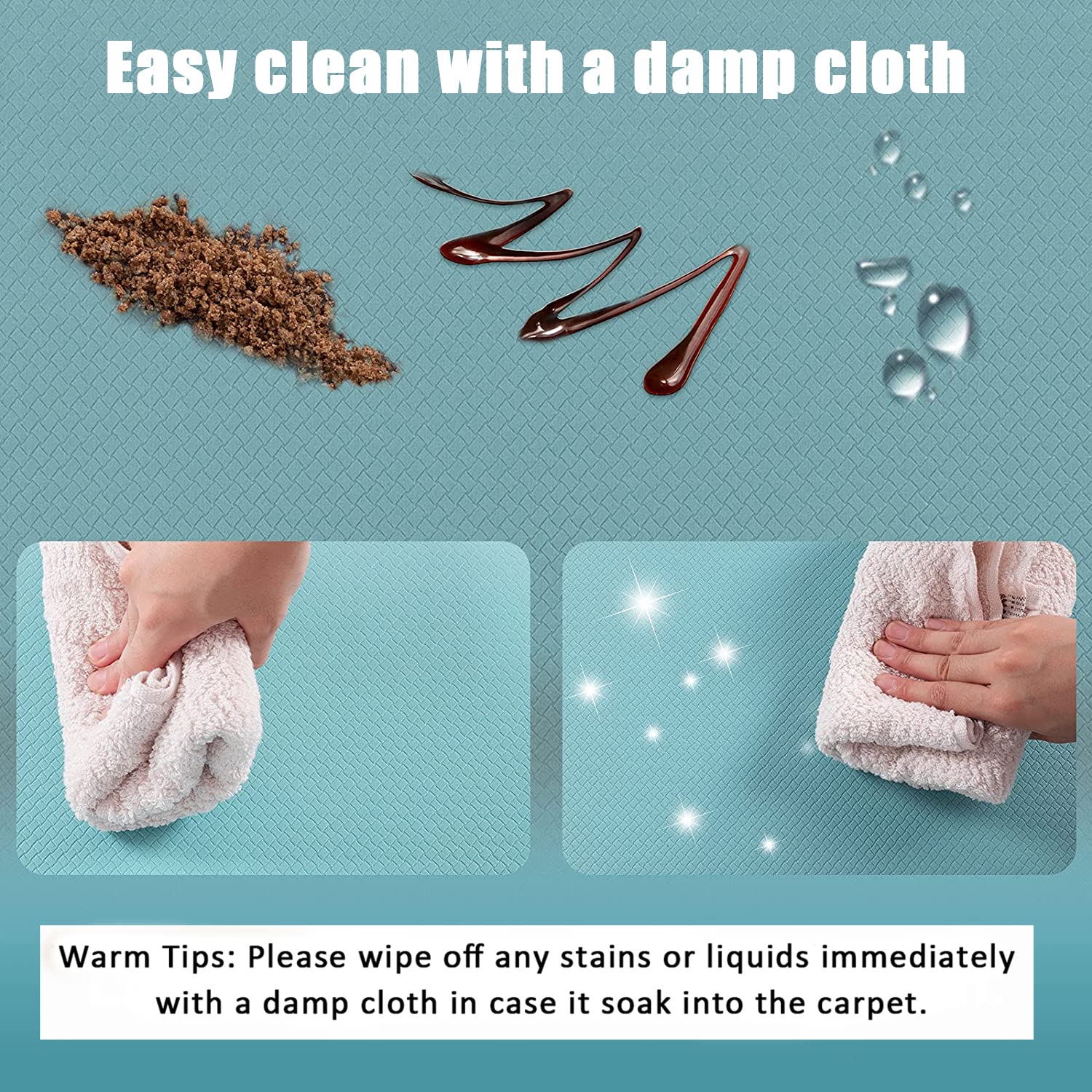 Carvapet Anti Fatigue Kitchen Mat – Non Slip PVC Waterproof Runner, Teal