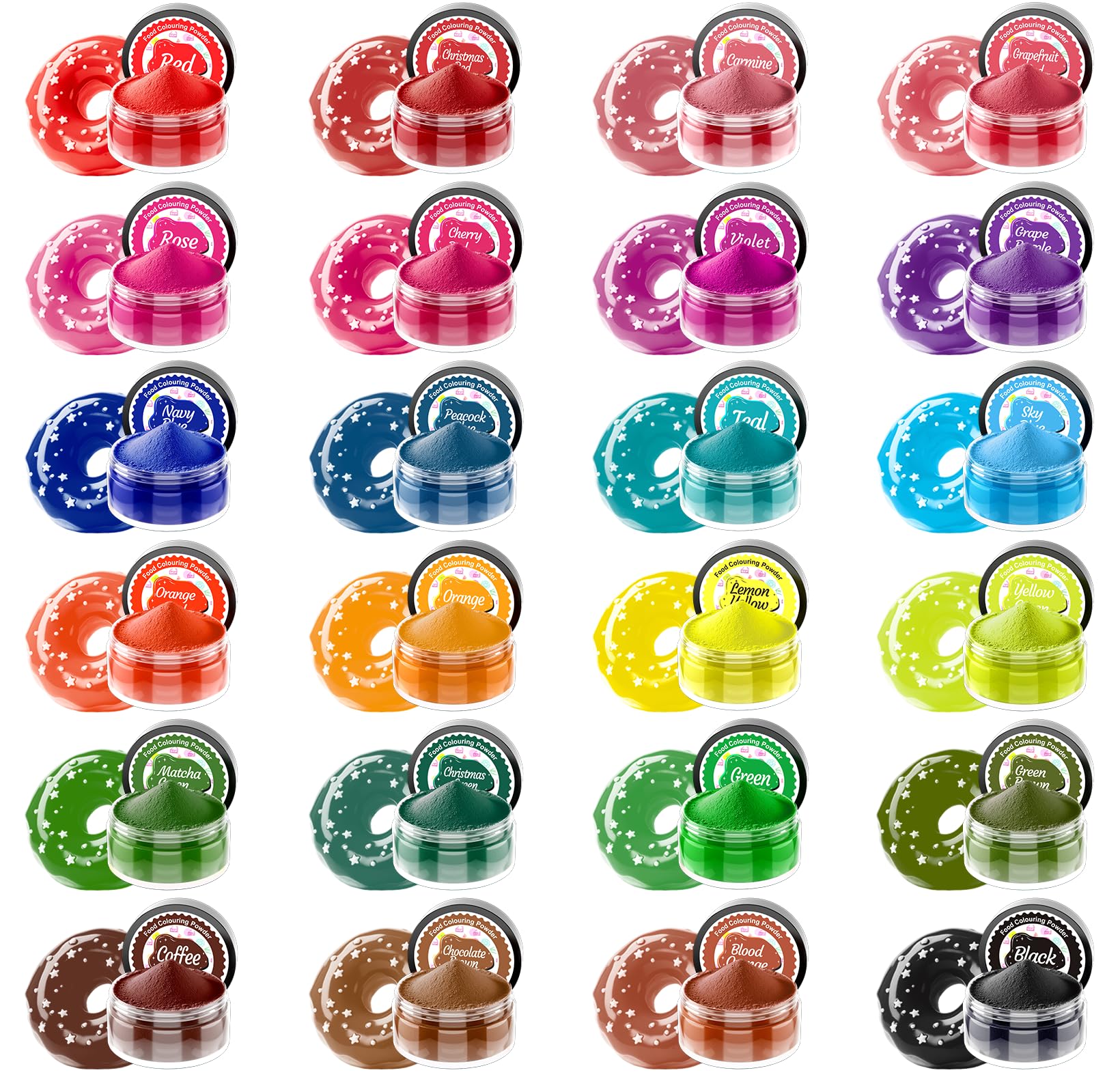 Food Colouring Powder – 24 High Concentration Vegan Dyes