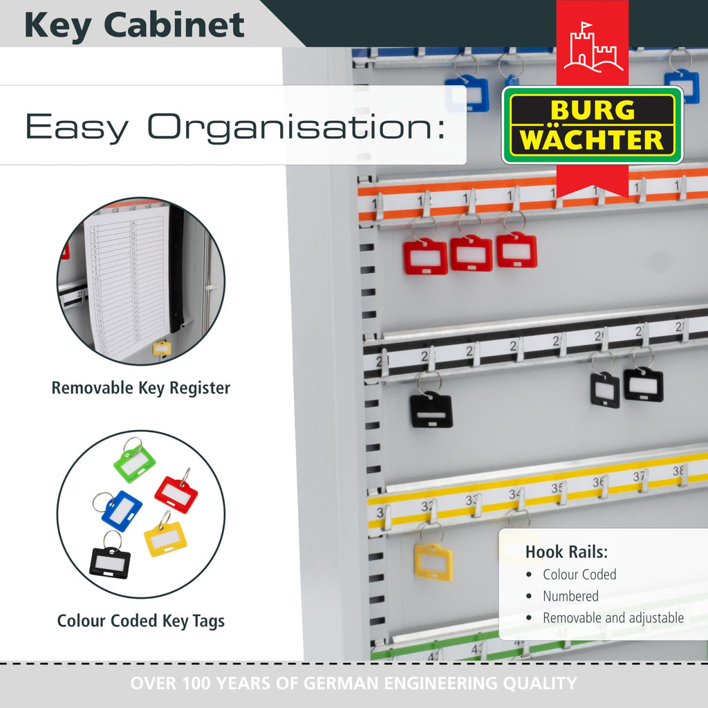 Burg-Wachter Euro Cylinder 150 Key Cabinet, Grau - image 3