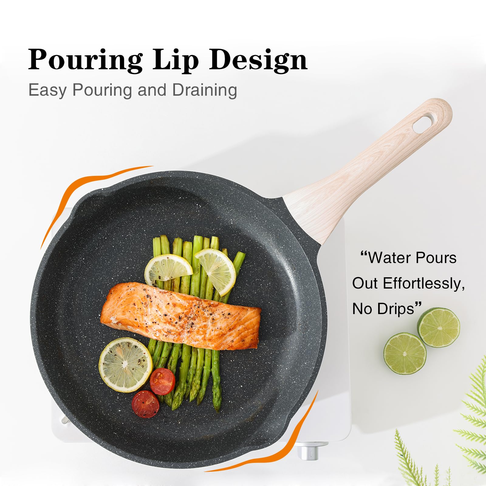 Kordisen Nonstick Frying Pan Set with Lids | 3-Piece Induction Skillet