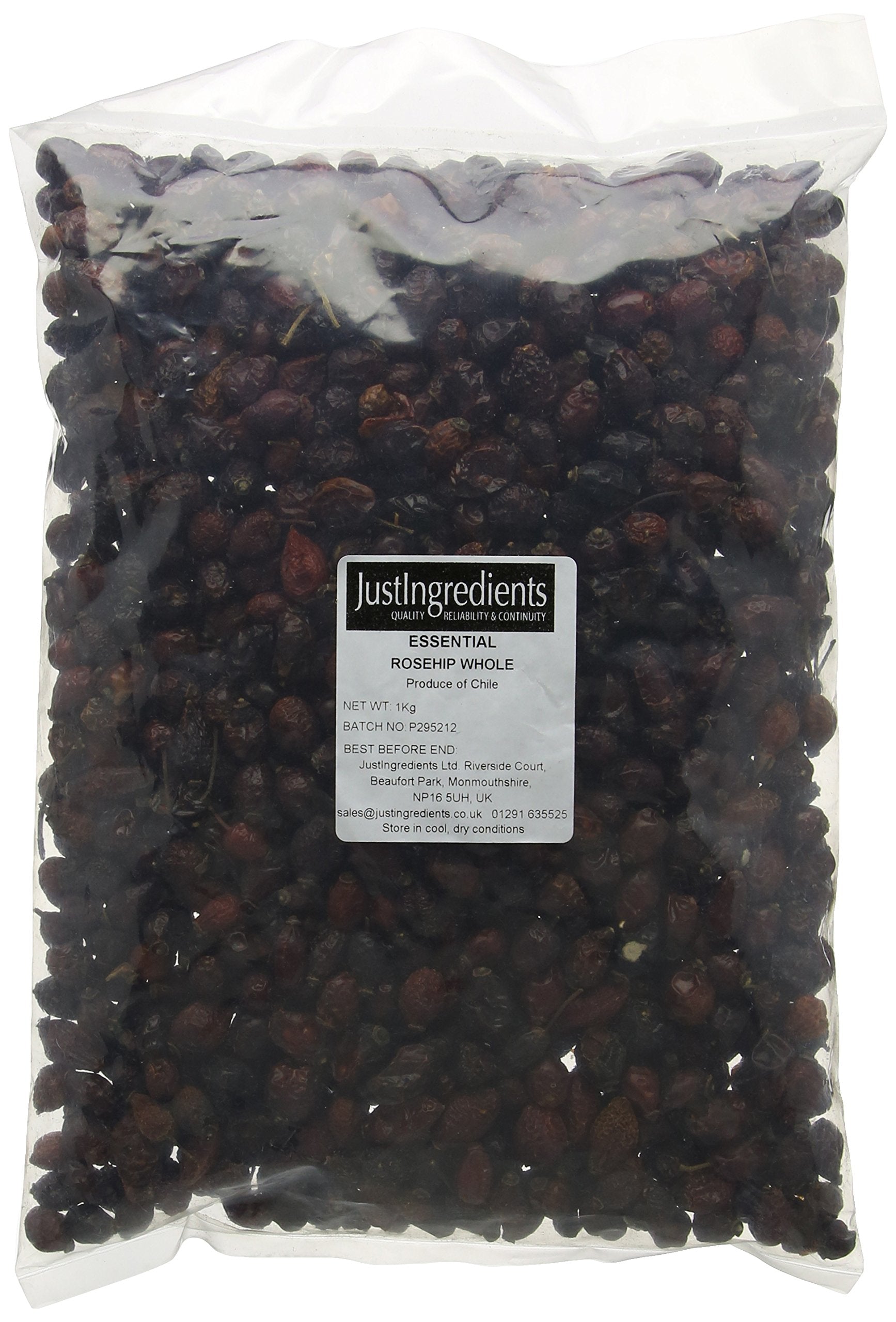 JustIngredients Whole Dried Rosehips - 1kg Bulk Natural Botanicals