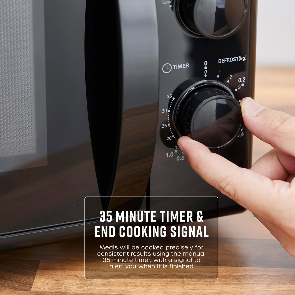Swan 20L Manual Microwave – 700W with 5 Power Levels, Black