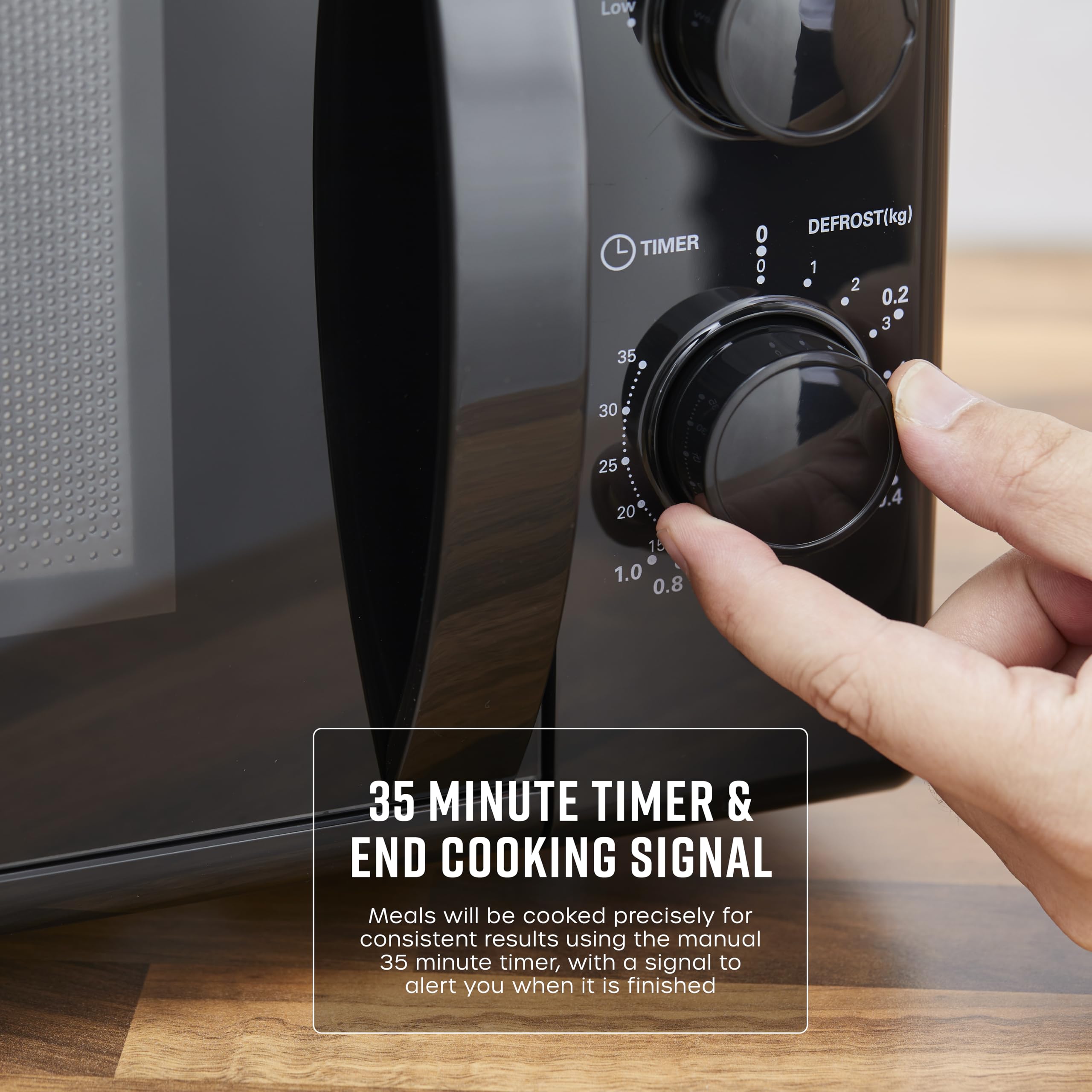 Swan 20L Manual Microwave – 700W with 5 Power Levels, Black