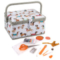 Hobby Gift Sausage Dog Sewing Basket | Medium Box with 94pc Kit