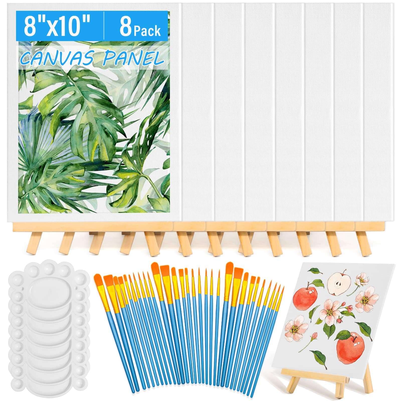 Jolof Store 54-Piece Canvas Painting Kit with Easels, Brushes & Palettes