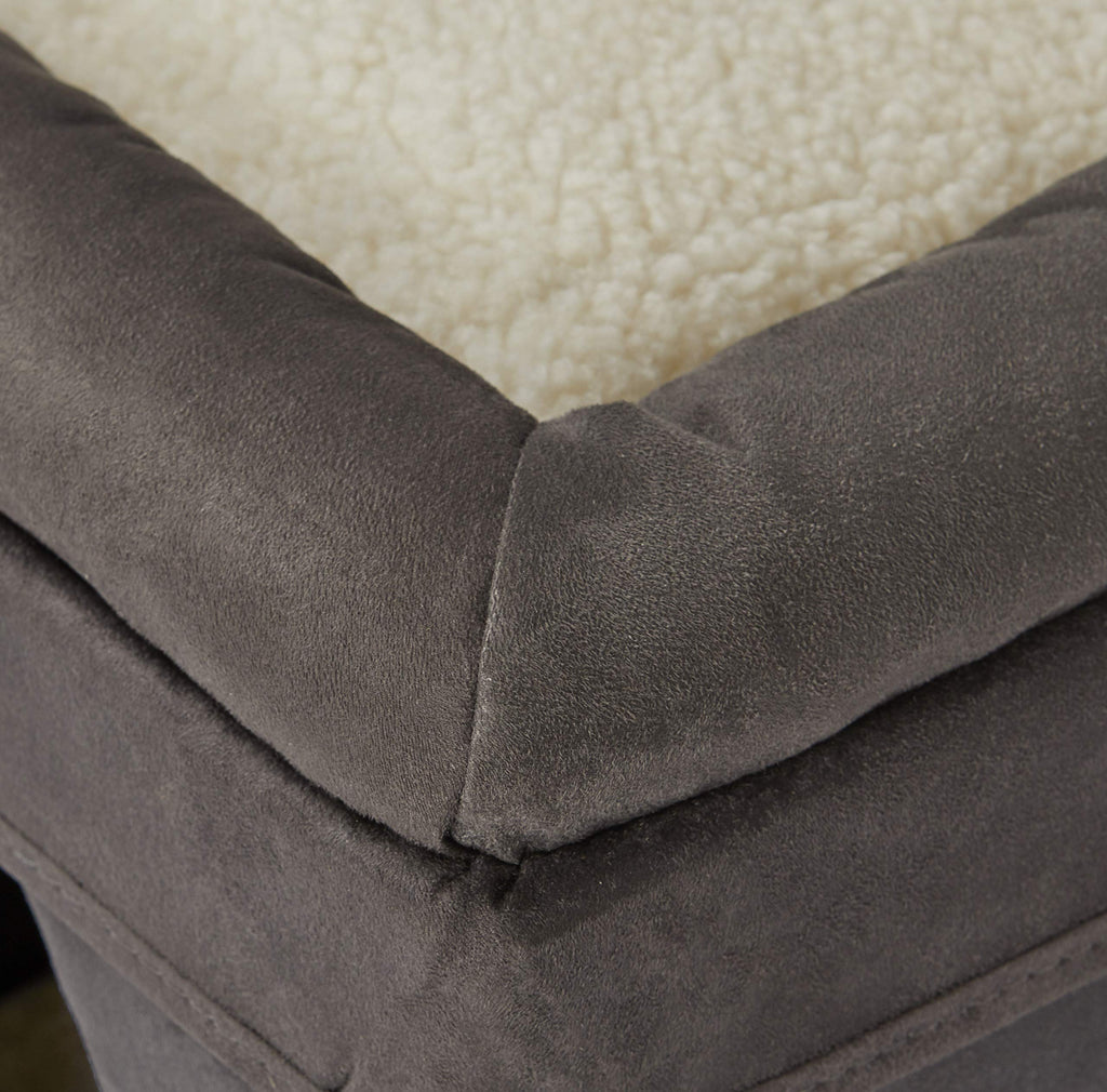 New World Cat Cube with Bed Topper – Collapsible Gray Pet Hideaway