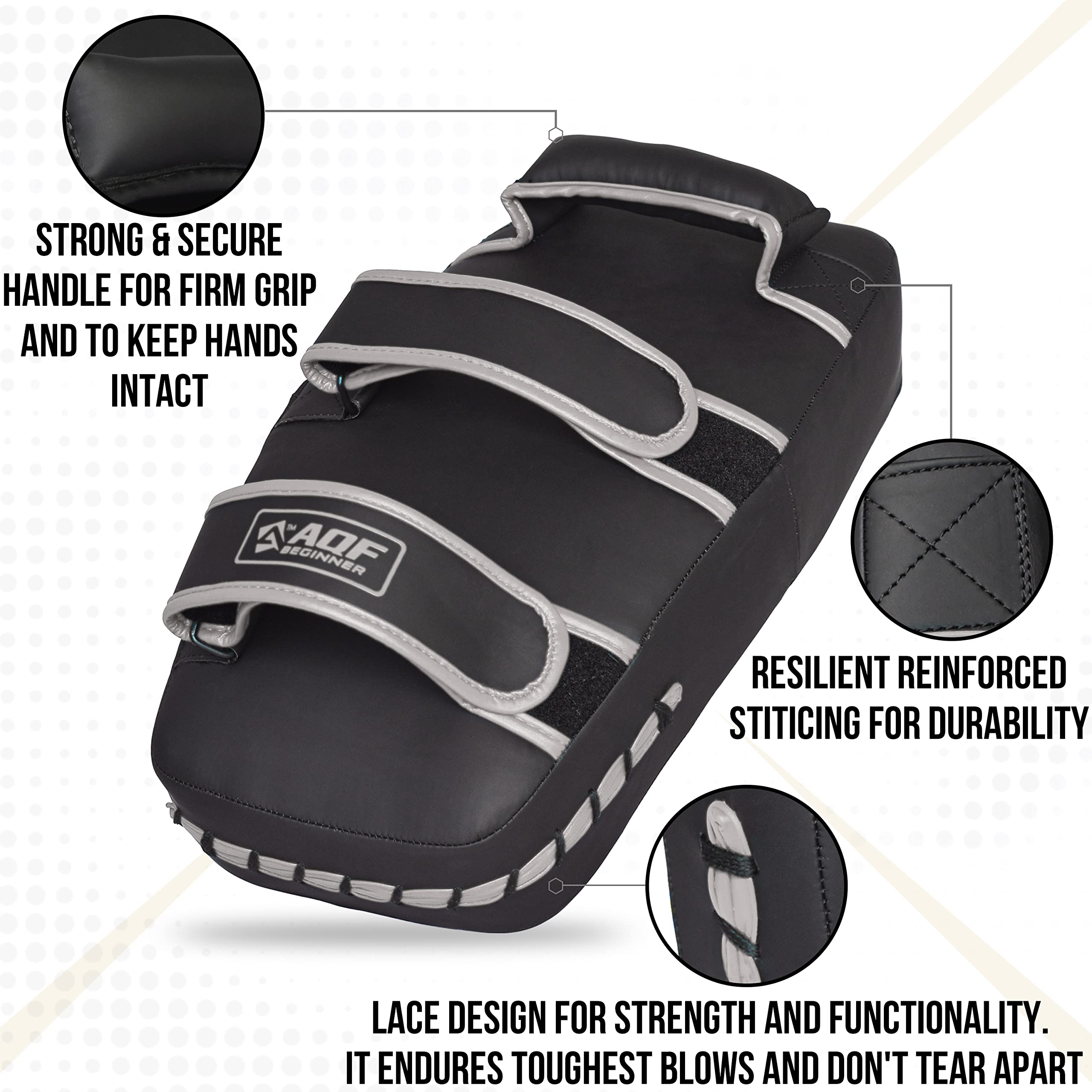 AQF Muay Thai Pads | Maya Hide Leather Curved Kickboxing Strike Shield