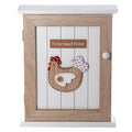 SPOTTED DOG GIFT COMPANY Key Box Wall Mounted Wooden Key Cupboard Cabinet with 6 Hooks for Hallway, Decorative Chicken Themed Home Décor - image 1