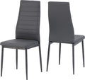 Seconique Abbey Grey Faux Leather Dining Chairs - Set of 2