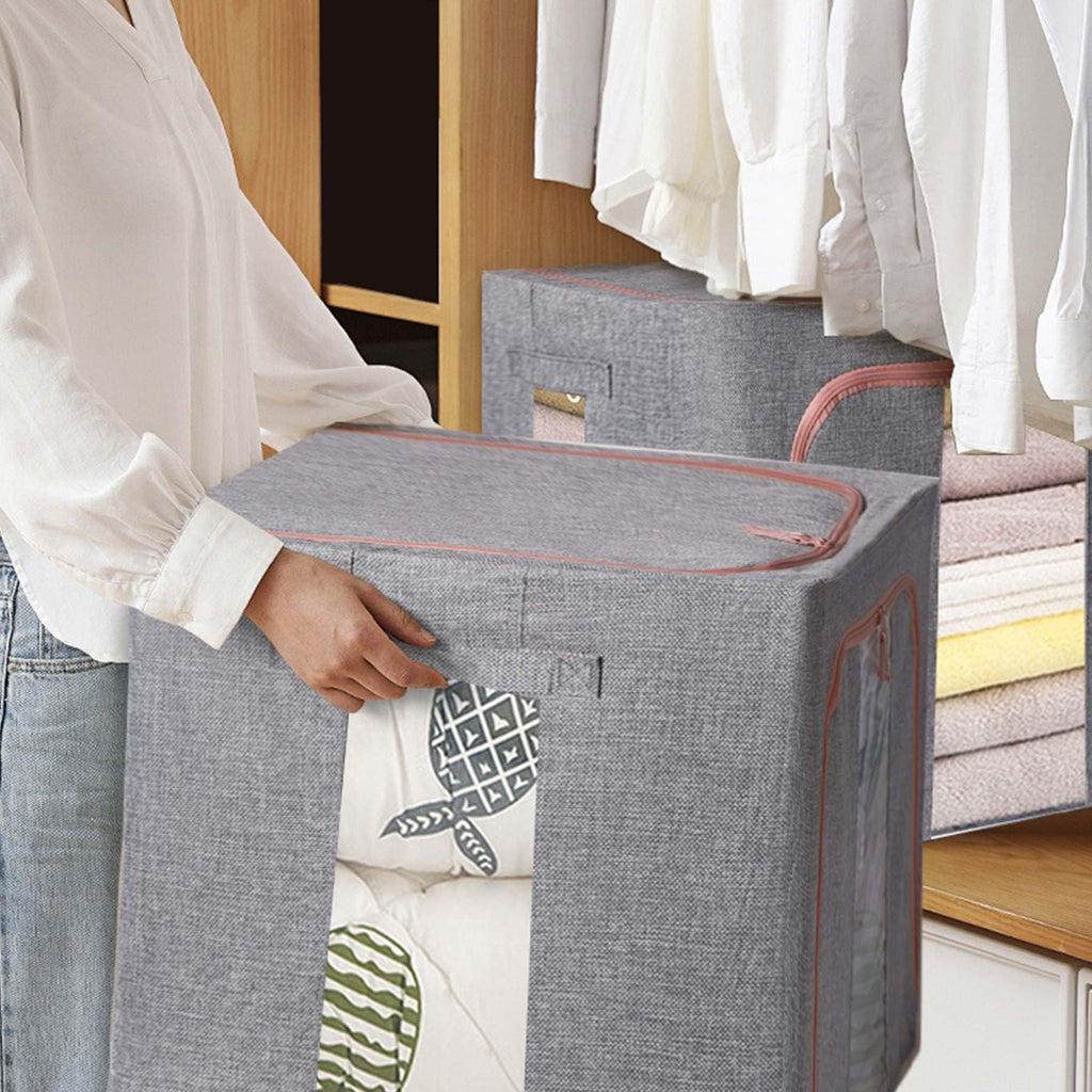 DAWNTREES Collapsible Storage Boxes, Storage Boxes for Clothes,Grey - image 4