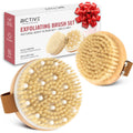 BICTIVE Dry Brushing Set - Natural Boar Bristle Body Brush for Cellulite