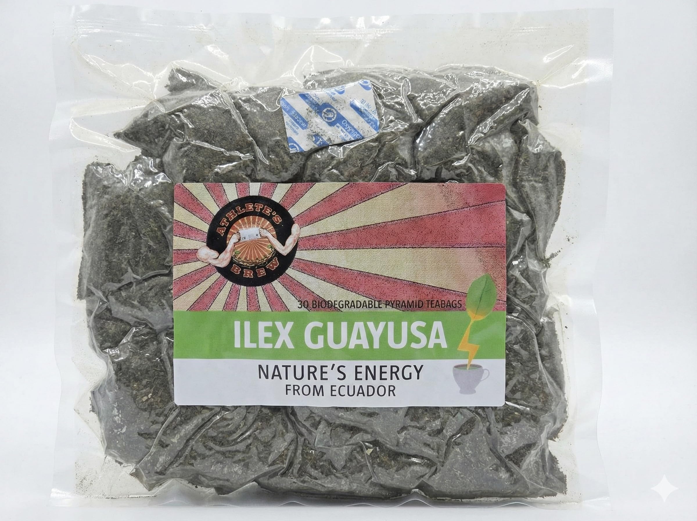 Pure Guayusa Tea – 30 Biodegradable Natural Caffeine Teabags