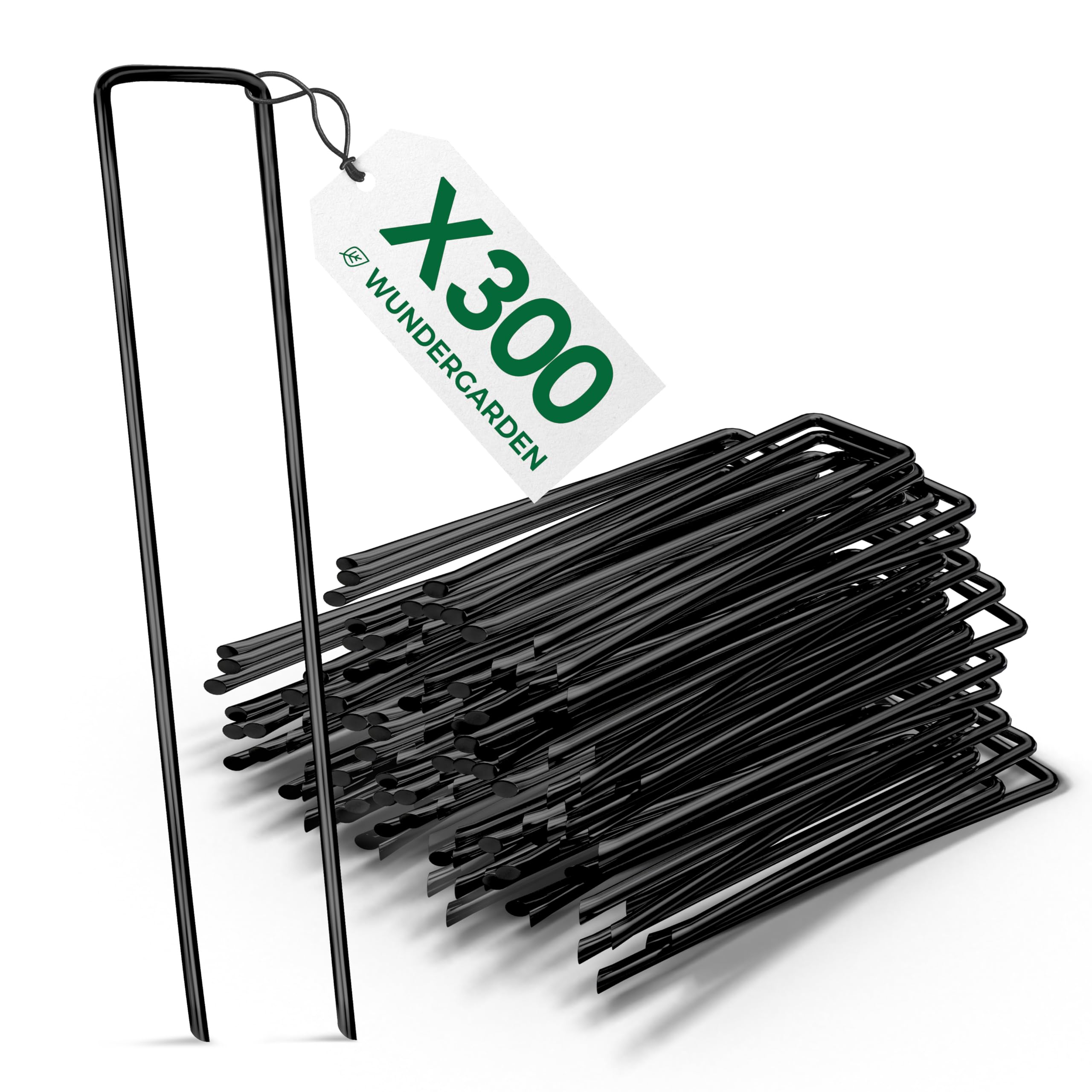 Wundergarden 300 Pack Garden Securing Pegs – 6 Inch Steel Ground Anchors