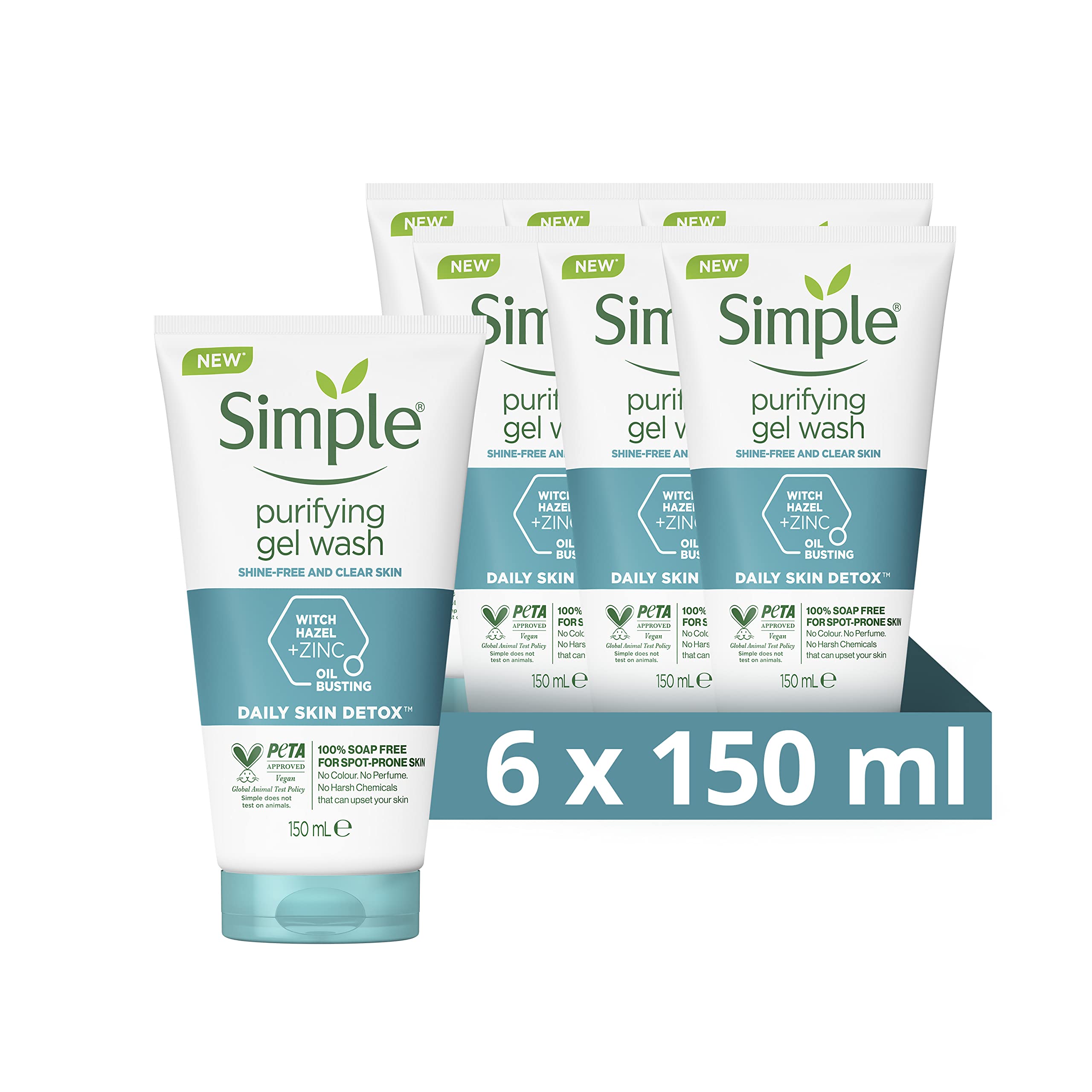 Simple Daily Skin Detox Purifying Facial Wash for Oily Skin - 150ml