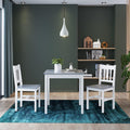 ZANOFIRA Modern Square Wooden Dining Table and 2 Chairs Set | Pine Wood