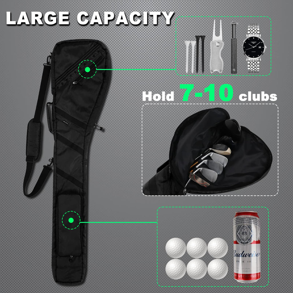 Big Teeth Waterproof Golf Sunday Bag – Lightweight Travel Club Carry Case