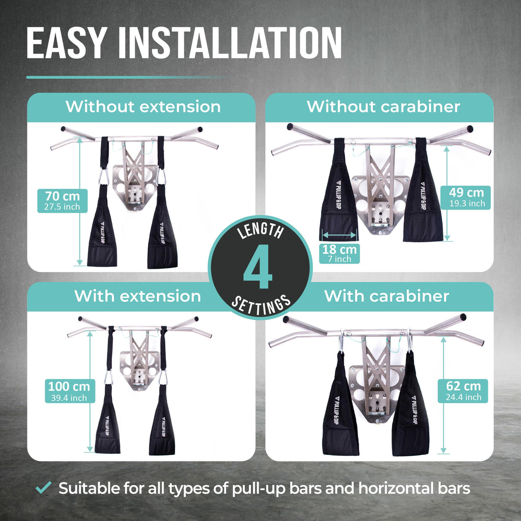 PULLUP & DIP Ab Straps | Padded Abdominal Slings for Leg Raises | Set of 2